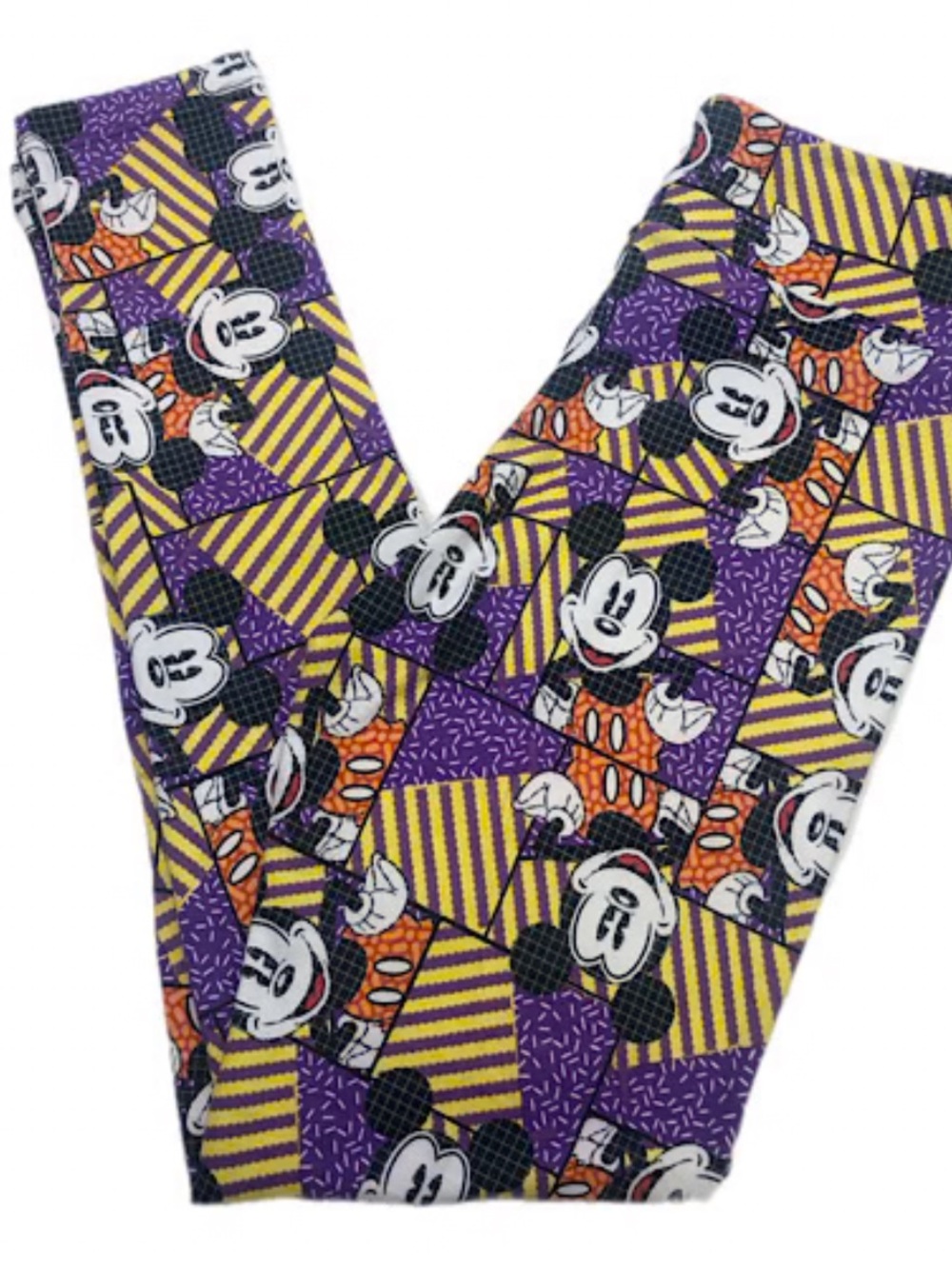 Disney LuLaRoe Purple & Yellow Mickey Mouse Leggings - Adult One Size - Picture 3 of 4
